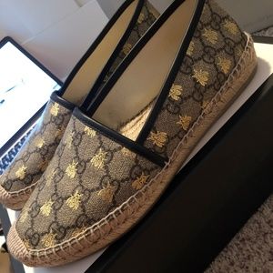 GUCCI - GG Supreme bees espadrille - Size 8 (38EU)
